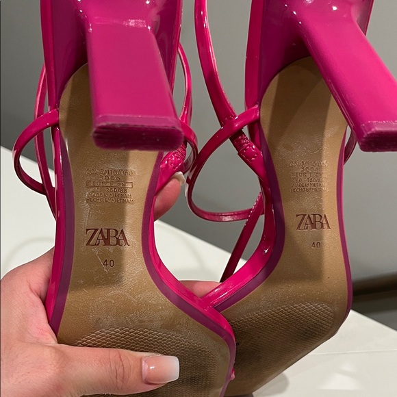Zara Fuchsia Strappy Heels - Picture 6 of 6